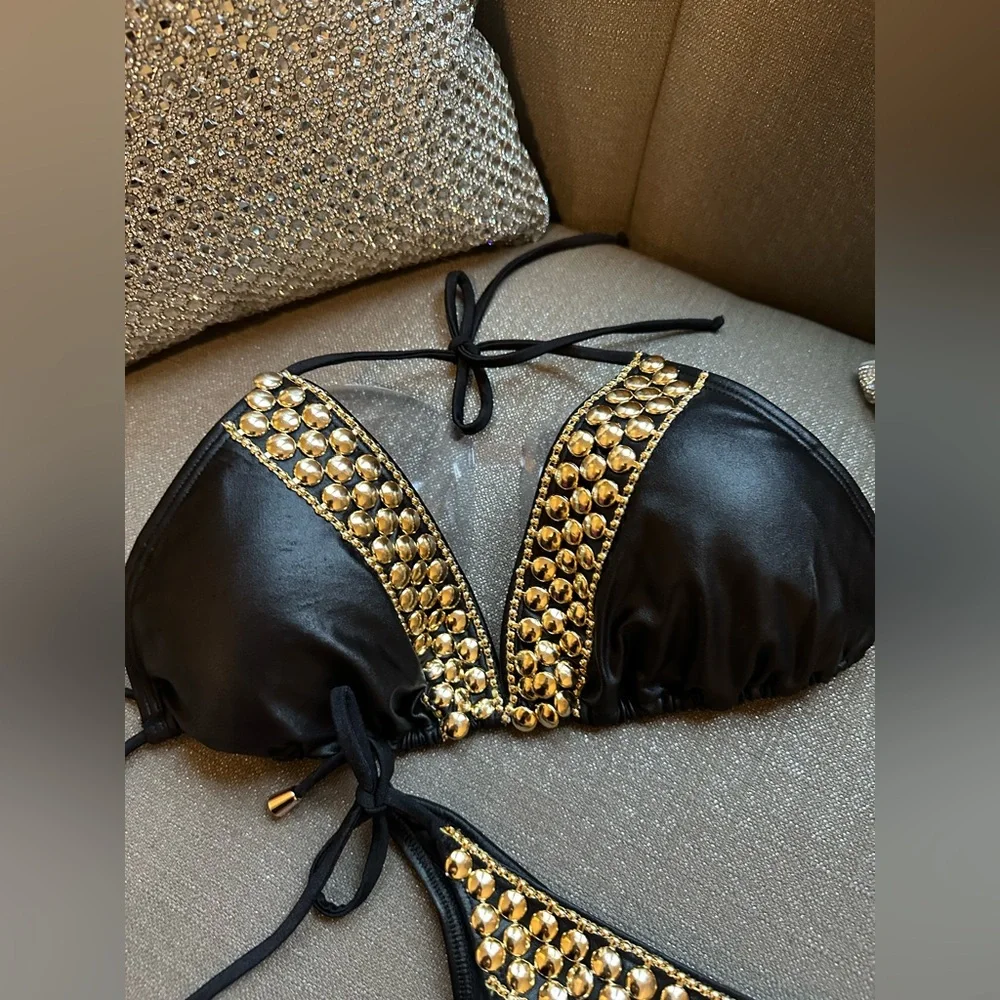 NEW ADG Luxe Swimwear 2pc String Bikini- Size Large - Picture 4 of 6
